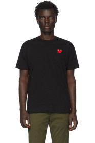 Comme des Garçons Play - T-shirt noir et rouge Heart Patch