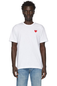 Comme des Garçons Play - T-shirt blanc Patch Heart