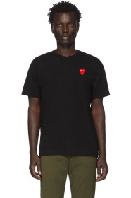 Comme des Garçons Play - T-shirt noir et rouge Long Heart Patch