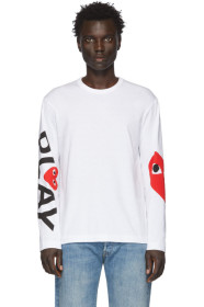 Comme des Garçons Play - T-shirt à manches longues blanc Big Heart