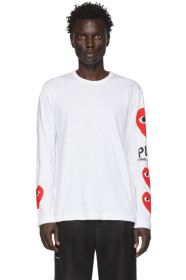 Comme des Garçons Play - T-shirt à manches longues blanc Multi Heart