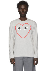 Comme des Garçons Play - T-shirt à manches longues gris Big Heart