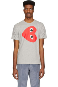 Comme des Garçons Play - T-shirt gris Horizontal Heart