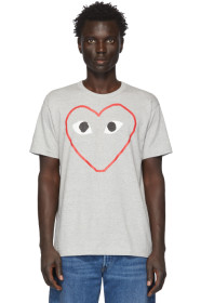 Comme des Garçons Play - T-shirt gris Big Heart