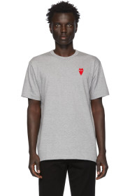 Comme des Garçons Play - T-shirt gris Long Heart Patch