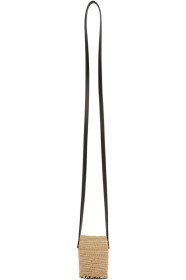 Jil Sander - Off-White & Black Mini Raffia Bucket Shoulder Bag