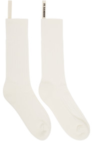 Jil Sander - 三双装灰白色 Classic 中筒袜