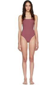 Lido - Maillot de bain une pièce mauve Geometrical Straps