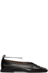Jil Sander - Black Whipstitch Anklet Ballerina Flats