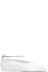 Jil Sander - White Ankle Cuff Ballerina Flats