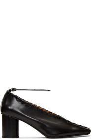 Jil Sander - Black Whipstitch Anklet Heels