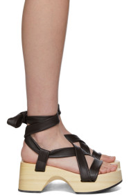 Jil Sander - Brown Strap Wedge Sandals