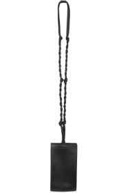 Jil Sander - Étui pour téléphone noir Tangle