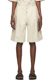 Jil Sander - Off-White Pleated Shorts