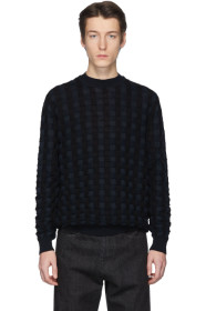 Jil Sander - Black & Navy Basket Wool Sweater