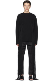 Jil Sander - Black Rib Knit Fringe Sweater