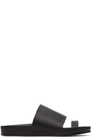 Jil Sander - Black Leather Slide Sandals