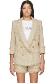 Balmain - Beige Metallic Blazer
