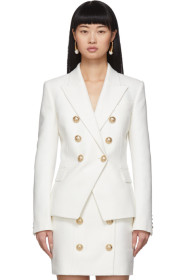 Balmain - White 6-Button Blazer
