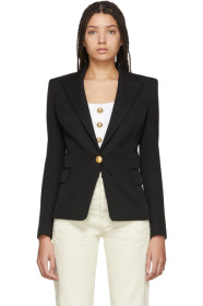 Balmain - Black Wool Single-Button Blazer