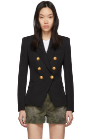 Balmain - Black Wool Classic Double-Breasted Blazer