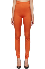 Balmain - Orange High-Waisted Leggings