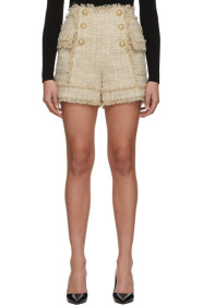Balmain - Short en tweed beige Double-Breasted