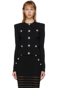 Balmain - Black Knit Button Cardigan