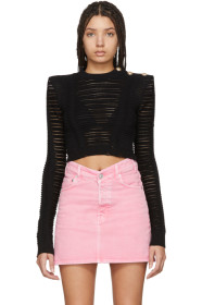 Balmain - Col roulé écourté à effet usé noir