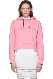Balmain - Pink Mirrored Logo Hoodie
