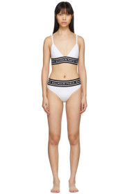 Balmain - White Logo Elastic Bikini