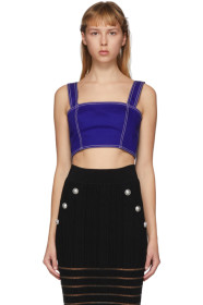 Balmain - Blue Denim Short Tank Top