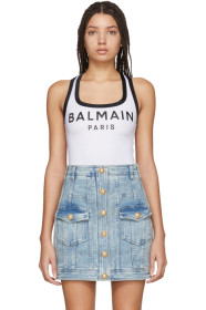 Balmain - Body à logo blanc