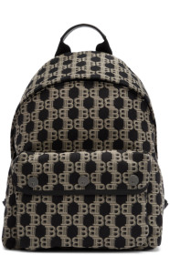 Balmain - Beige & Black B-Back Backpack