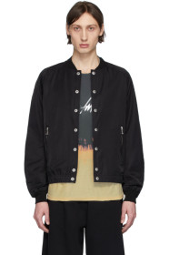 Balmain - Blouson aviateur noir Logo Tape