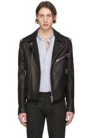 Balmain - Black Leather Biker Jacket
