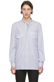 Balmain - Blue & White Striped Tailored Shirt