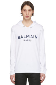 Balmain - ホワイト ラバー ロゴ フーディ