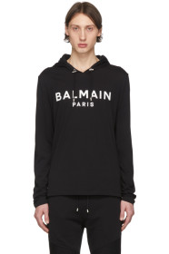 Balmain - ブラック ラバー ロゴ フーディ