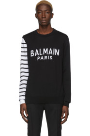 Balmain - ブラック & ホワイト ロゴ セーター