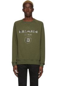 Balmain - カーキ ロゴ ミラー スウェットシャツ