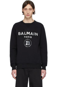 Balmain - ブラック ミラー ロゴ スウェットシャツ
