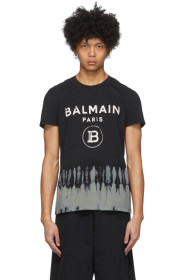 Balmain - Black Tie-Dye Logo T-Shirt