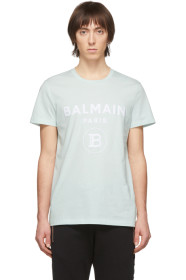 Balmain - グリーン フロック ロゴ T シャツ