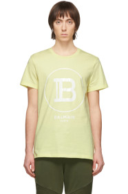 Balmain - イエロー ロゴ T シャツ