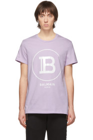 Balmain - パープル ロゴ T シャツ