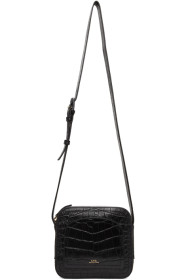 A.P.C. - Sac embossé façon croco noir Louisette