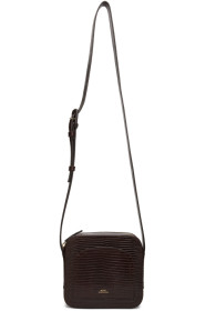 A.P.C. - Sac embossé façon lézard bourgogne Louisette