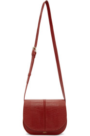 A.P.C. - Sac en cuir embossé façon lézard rouge Betty