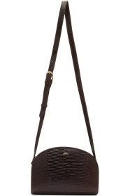 A.P.C. - Sac embossé façon lézard brun Demi-Lune